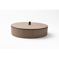 Harris Trinket Box Oval Large - Calfskin Golf - Pale Mauve - Opbergdoos