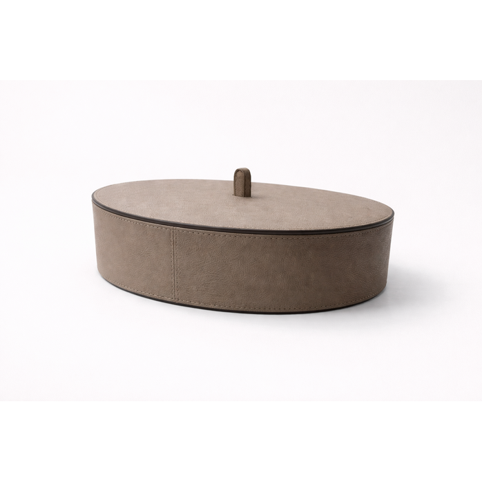 Giobagnara Harris Trinket Box Oval Large – Calfskin Wave Texture | Clay | Luxury Storage Box Giobagnara Harris Trinket Box Oval Large – Calfskin Wave Texture | Clay | Luxury Storage Box