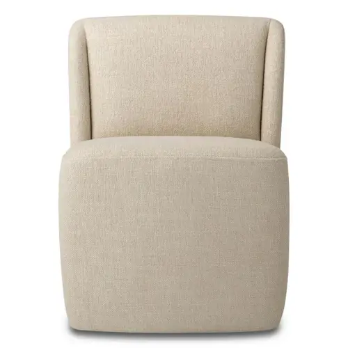 Eichholtz Dining Chair Selene - Renato Ecru | Luxury Dining Chair with Wheels & Soft Upholstery