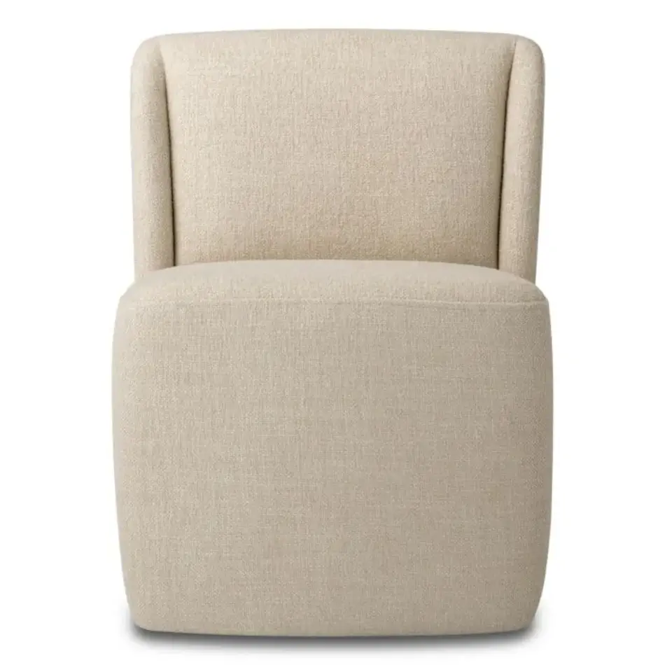 Eichholtz Dining Chair Selene - Renato Ecru | Luxury Dining Chair with Wheels & Soft Upholstery