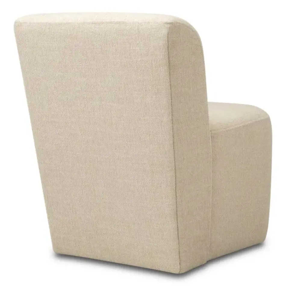 Eichholtz Dining Chair Selene - Renato Ecru | Luxury Dining Chair with Wheels & Soft Upholstery