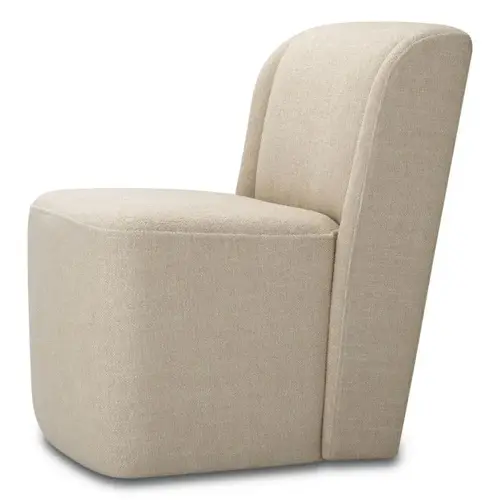 Eichholtz Dining Chair Selene - Renato Ecru | Luxury Dining Chair with Wheels & Soft Upholstery