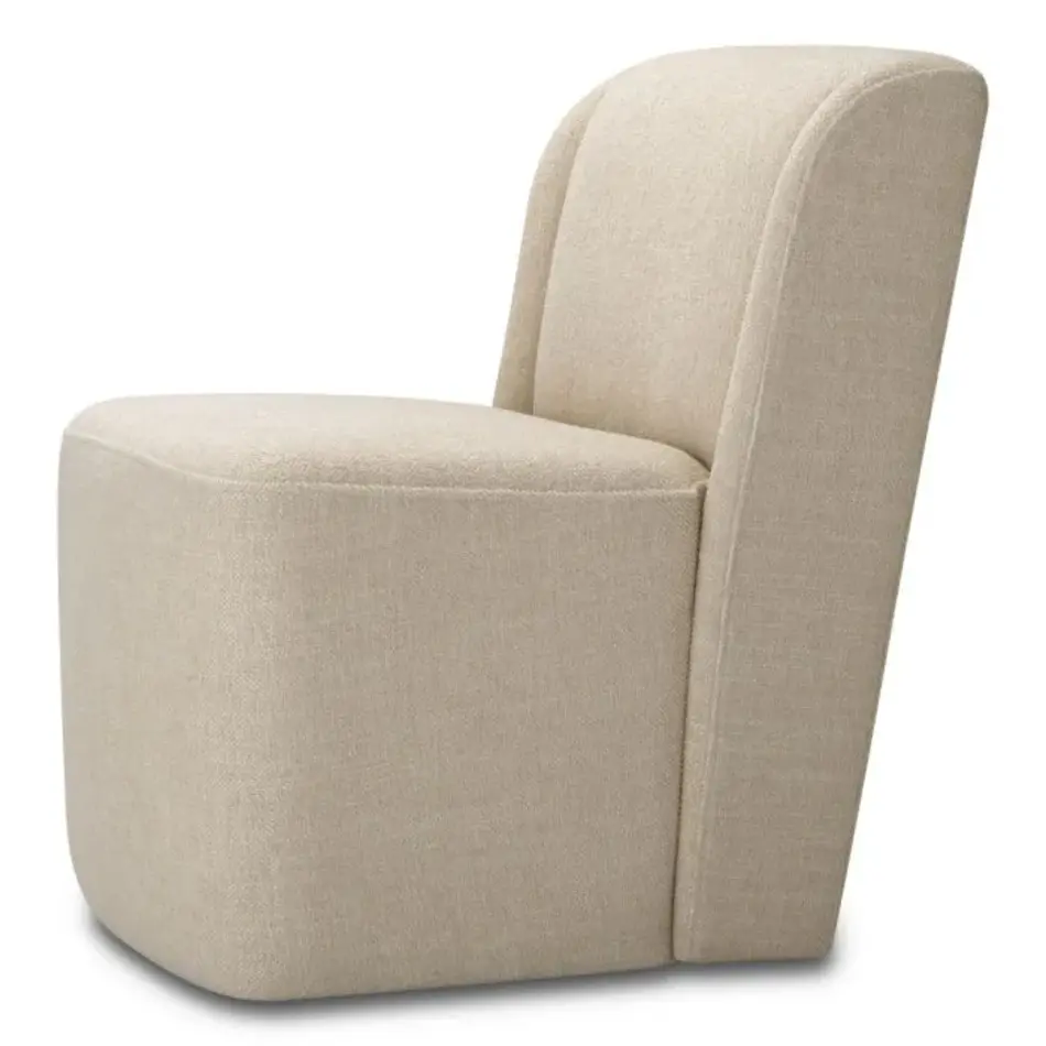 Eichholtz Dining Chair Selene - Renato Ecru | Luxury Dining Chair with Wheels & Soft Upholstery