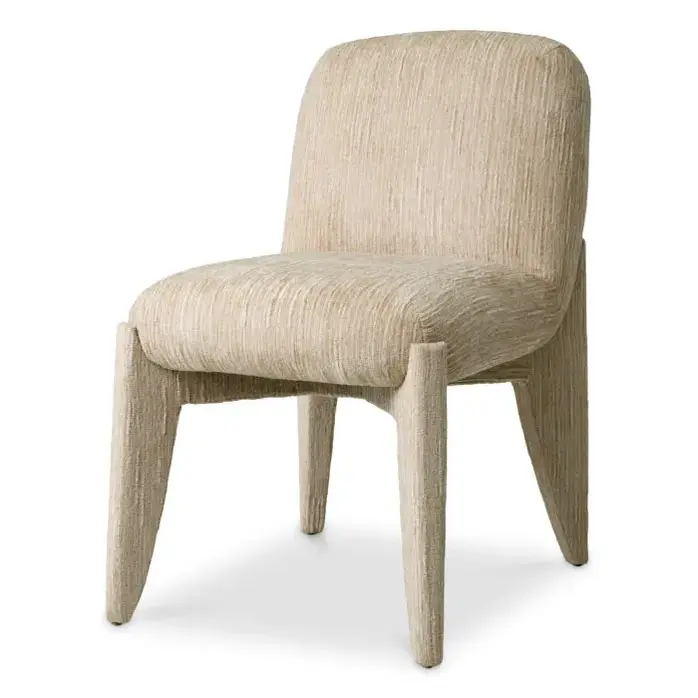 Eichholtz Dining Chair Marius – Terren Natural | Luxe Eetkamerstoel met Zachte Stoffering & Organische Look