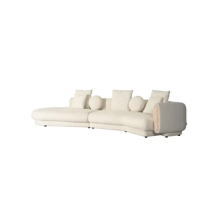 The Grand Interior Tarida Corner Sofa Right with Travertine Detail