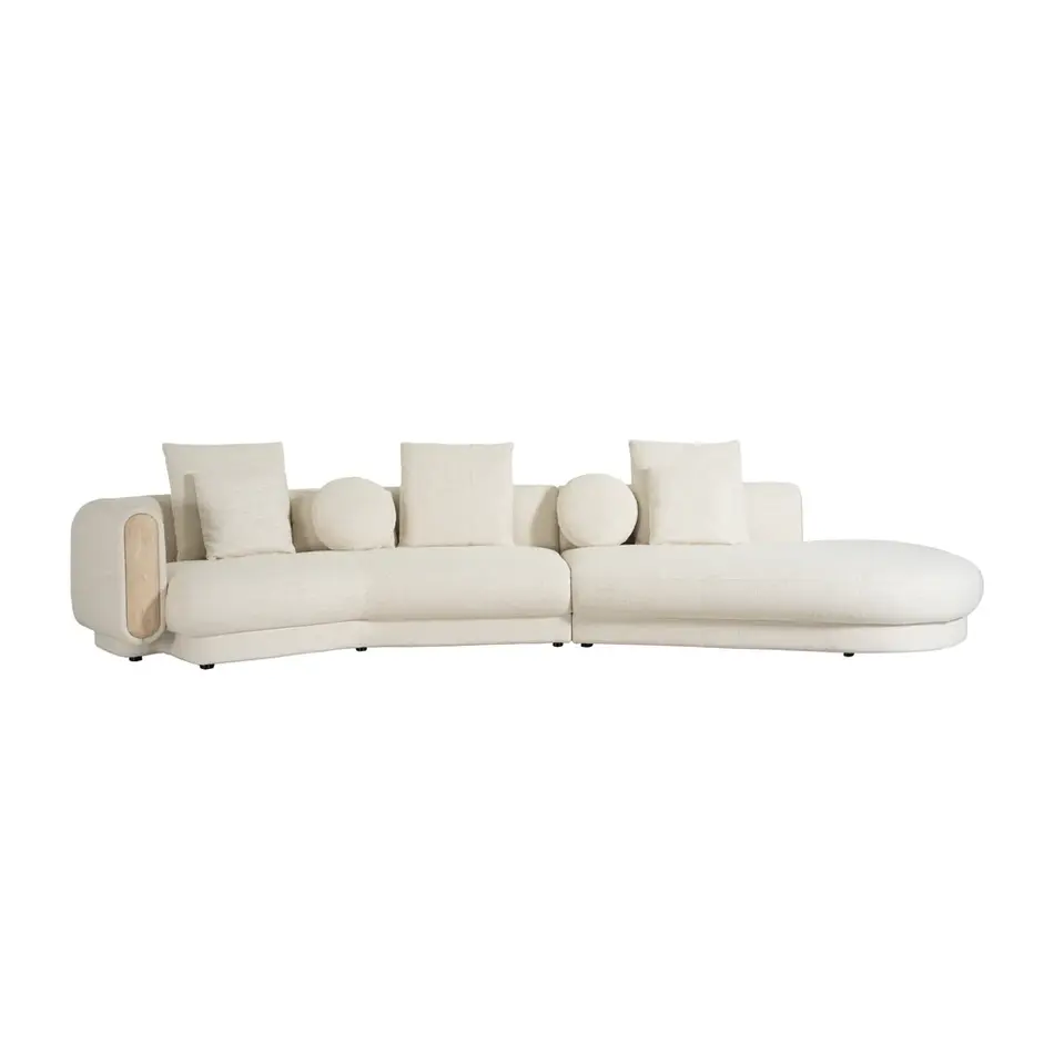 The Grand Interior Tarida 2-Seater Corner Sofa Left with Travertine Detail