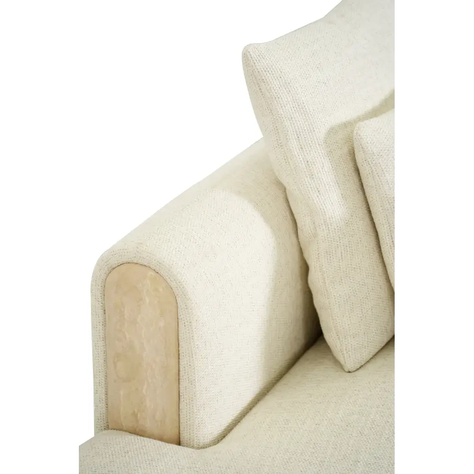 The Grand Interior Tarida 2-Seater Corner Sofa Left with Travertine Detail