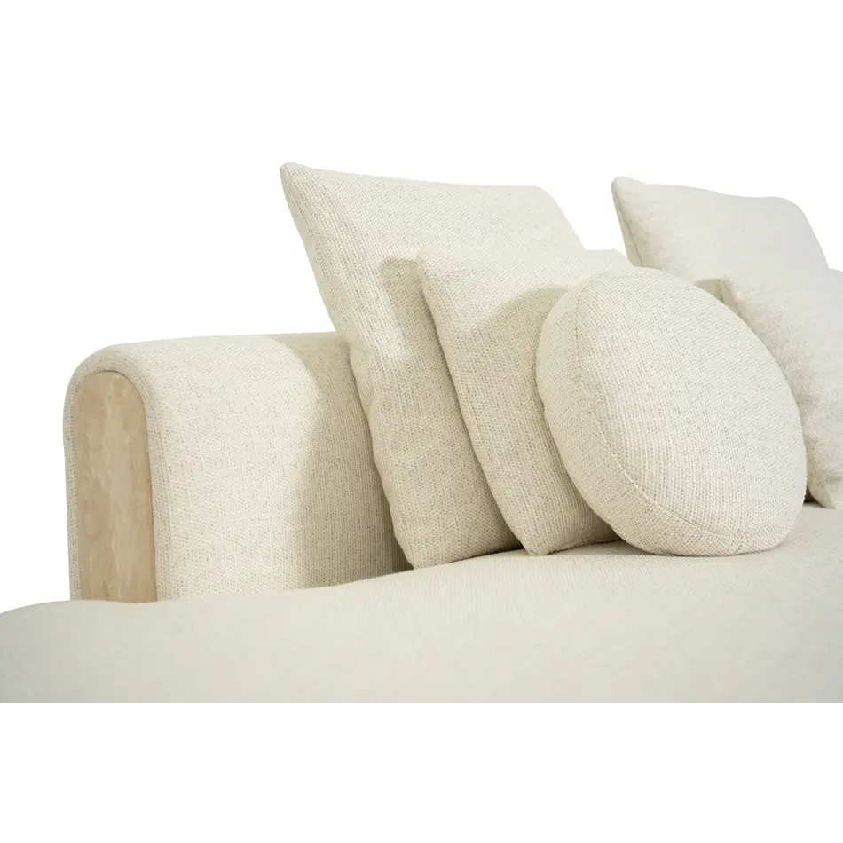 The Grand Interior Tarida 2-Seater Corner Sofa Left with Travertine Detail