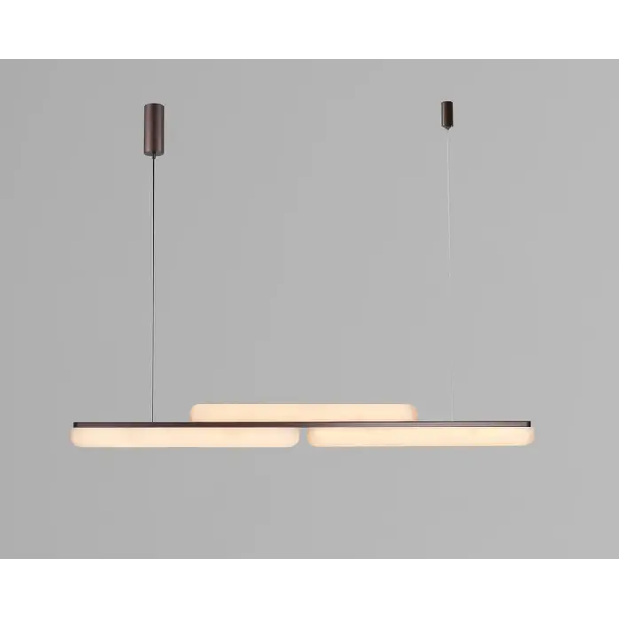 The Grand Interior Loro Design Kroonluchter Albast – Lineaire Hanglamp Brons - 120CM