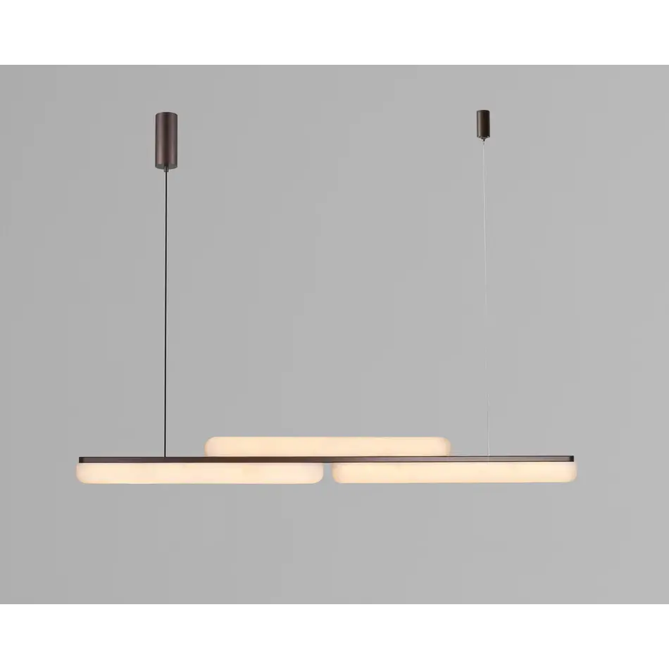 The Grand Interior Loro Design Chandelier Alabaster - Linear Pendant Lamp Bronze - 120CM