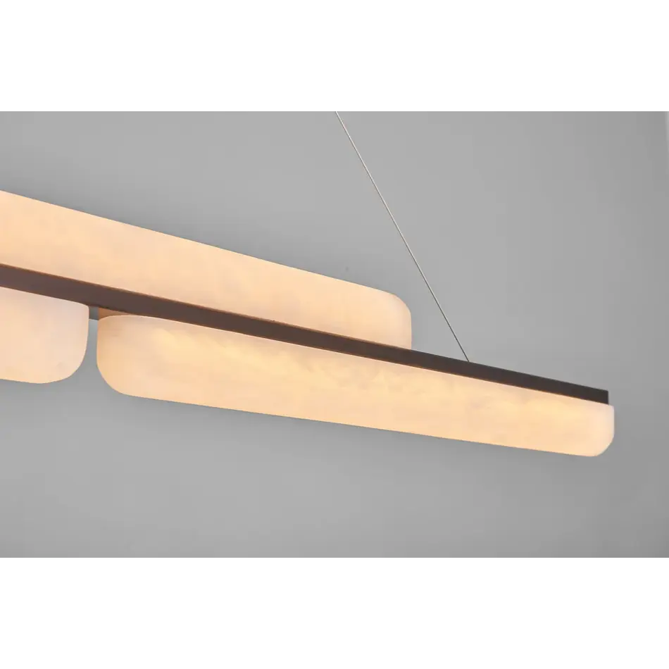 The Grand Interior Loro Design Chandelier Alabaster - Linear Pendant Lamp Bronze - 120CM