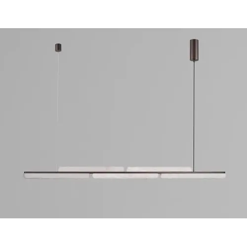 The Grand Interior Loro Design Chandelier Alabaster - Linear Pendant Lamp Bronze - 120CM