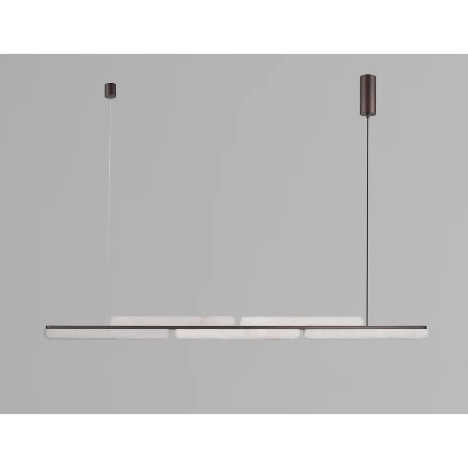 The Grand Interior Loro Design Chandelier Alabaster - Linear Pendant Lamp Bronze - 120CM