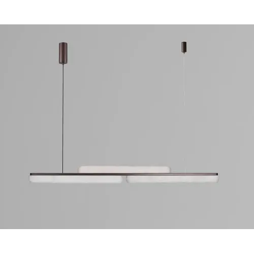 The Grand Interior Loro Design Chandelier Alabaster - Linear Pendant Lamp Bronze - 120CM