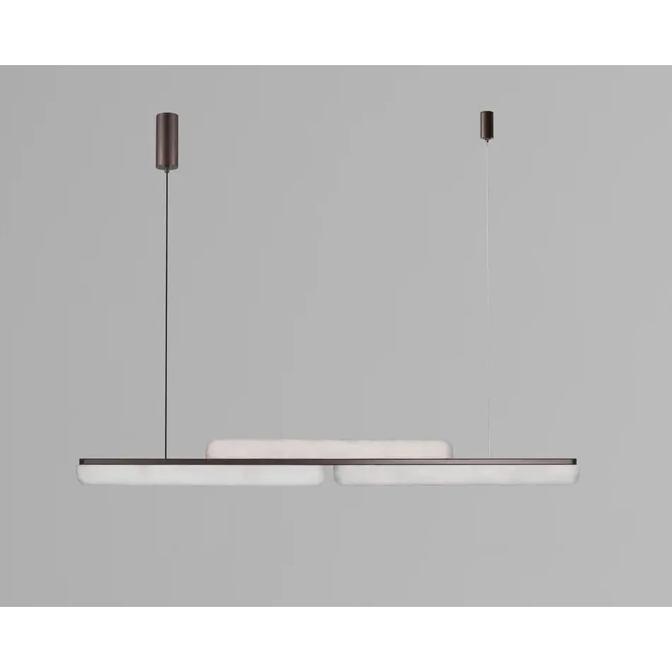 The Grand Interior Loro Design Chandelier Alabaster - Linear Pendant Lamp Bronze - 120CM