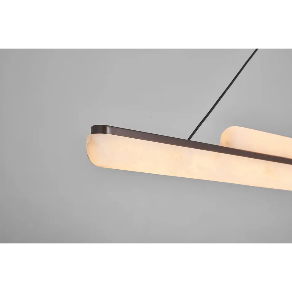 The Grand Interior Loro Design Chandelier Alabaster - Linear Pendant Lamp Bronze - 120CM