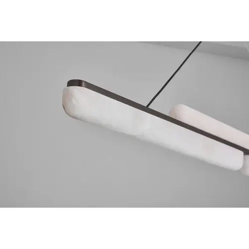 The Grand Interior Loro Design Chandelier Alabaster - Linear Pendant Lamp Bronze - 120CM