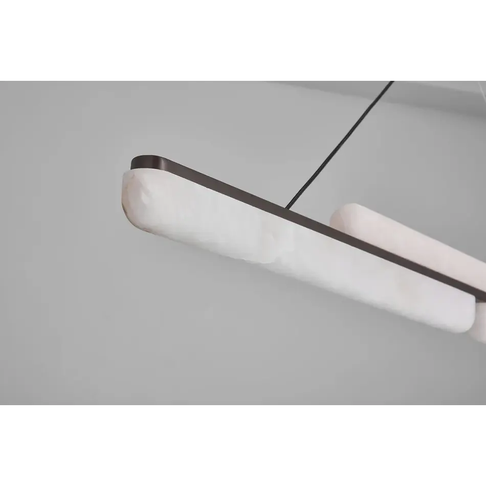 The Grand Interior Loro Design Chandelier Alabaster - Linear Pendant Lamp Bronze - 120CM