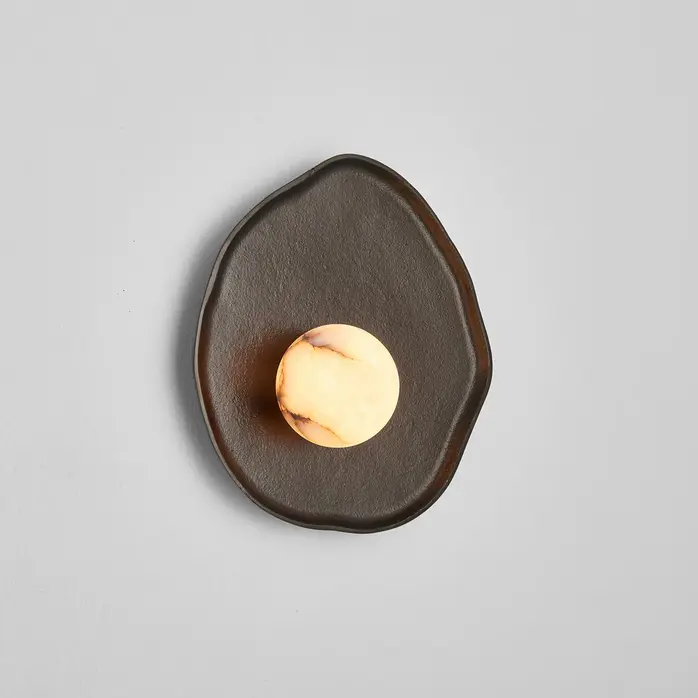 The Grand Interior Jules Design Wall Lamp - Alabaster Wall Light Bronze - Small