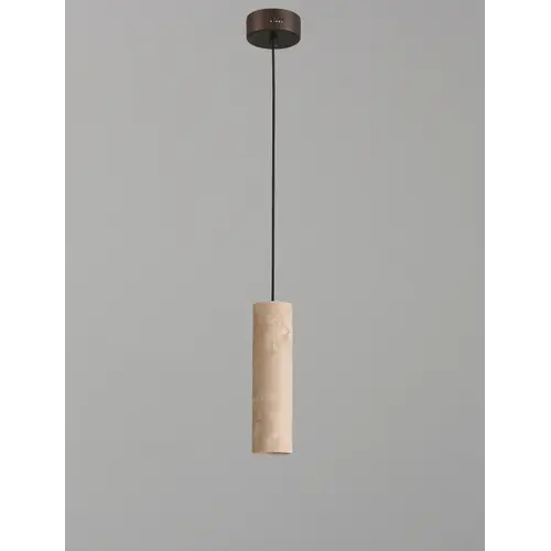 The Grand Interior Destino Pendant Lamp Travertine - Compact Cylindrical Pendant