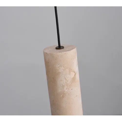 The Grand Interior Destino Pendant Lamp Travertine - Compact Cylindrical Pendant