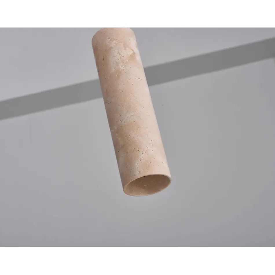 The Grand Interior Destino Pendant Lamp Travertine - Compact Cylindrical Pendant