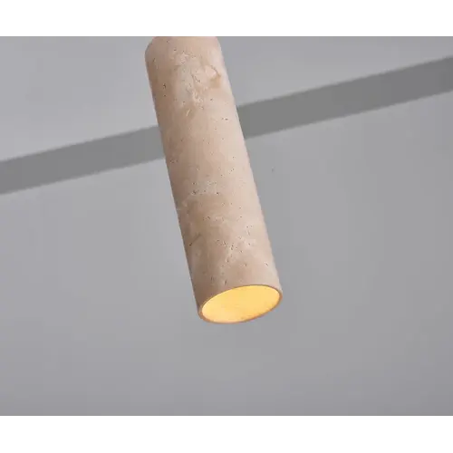 The Grand Interior Destino Pendant Lamp Travertine - Compact Cylindrical Pendant