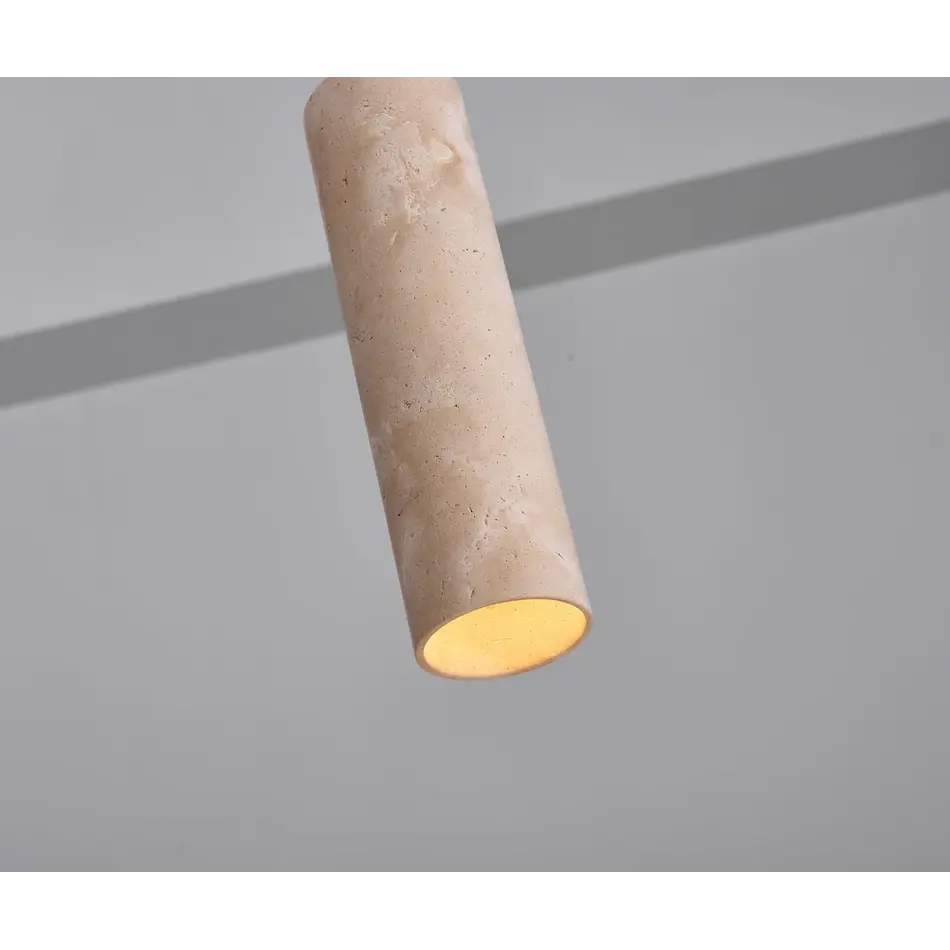 The Grand Interior Destino Pendant Lamp Travertine - Compact Cylindrical Pendant