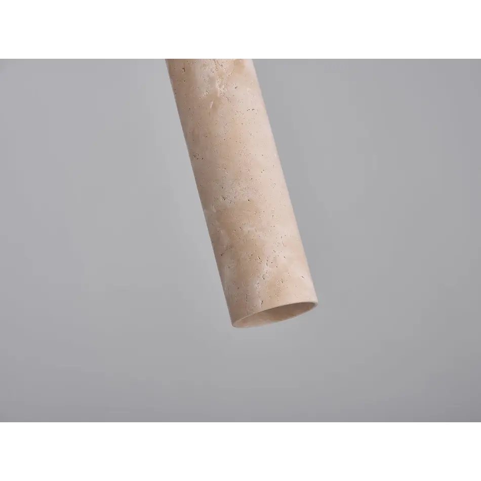 The Grand Interior Destino Pendant Lamp Travertine - Compact Cylindrical Pendant