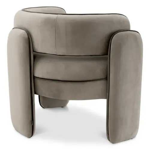 Eichholtz Chaplin Chair – Savona Greige Velvet met Grey Velvet Piping