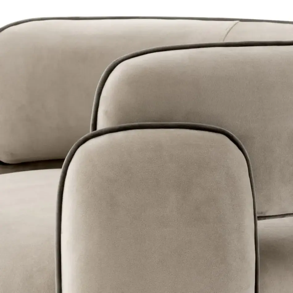 Eichholtz Chaplin Chair – Savona Greige Velvet met Grey Velvet Piping