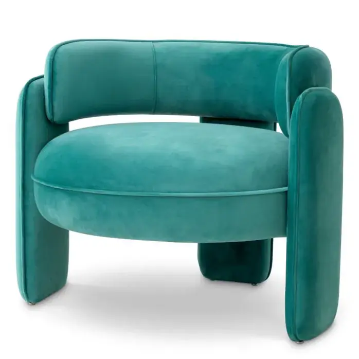 Eichholtz Chaplin Chair – Savona Turquoise Velvet Design Stoel