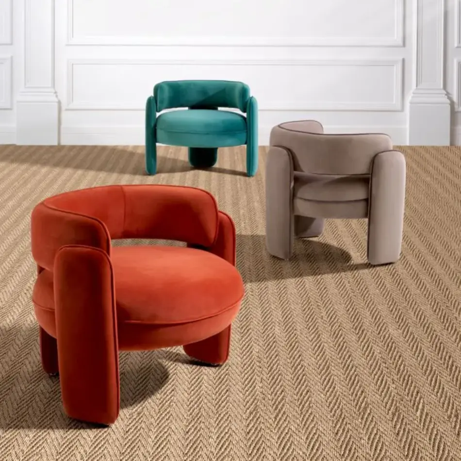 Eichholtz Chaplin Chair – Savona Turquoise Velvet Design Stoel