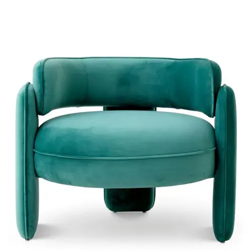 Eichholtz Chaplin Chair – Savona Turquoise Velvet Design Stoel