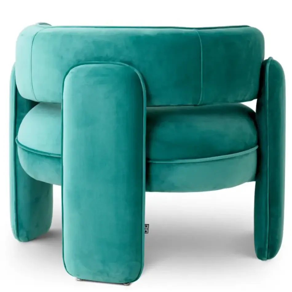 Eichholtz Chaplin Chair – Savona Turquoise Velvet Design Stoel