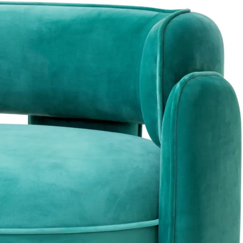 Eichholtz Chaplin Chair – Savona Turquoise Velvet Design Stoel