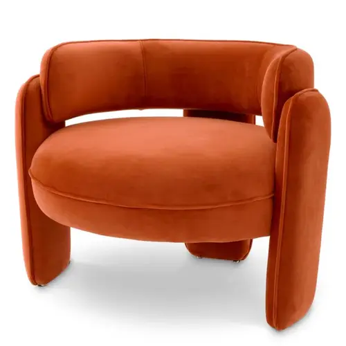 Eichholtz Chaplin Chair – Savona Orange Velvet Design Stoel