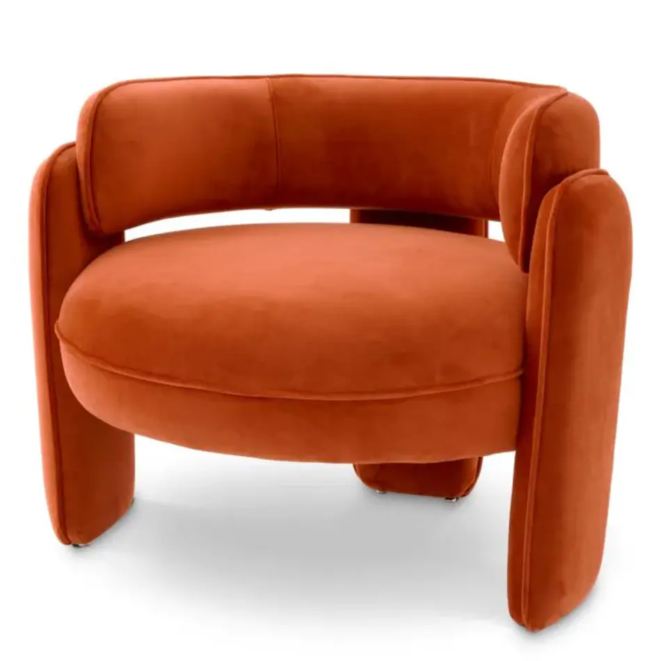 Eichholtz Chaplin Chair – Savona Orange Velvet Design Stoel