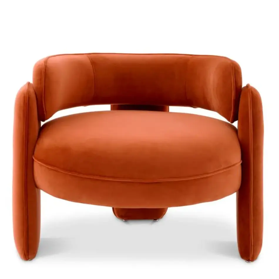 Eichholtz Chaplin Chair – Savona Orange Velvet Design Stoel