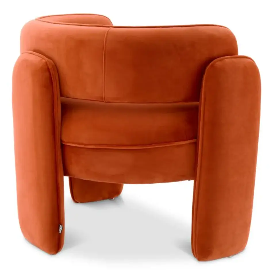 Eichholtz Chaplin Chair – Savona Orange Velvet Design Stoel