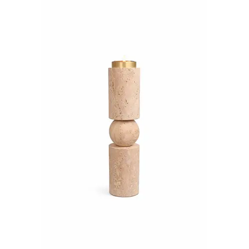 The Grand Interior MIA Travertine Candlestick - Medium