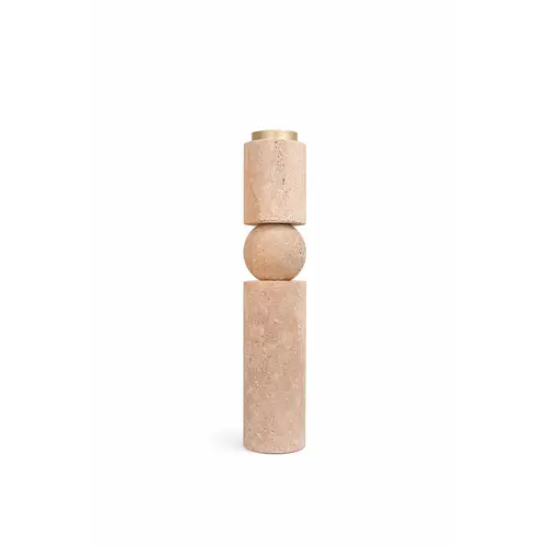 The Grand Interior MIA Travertine Candlestick - Large