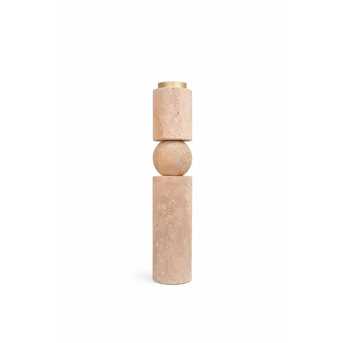 The Grand Interior MIA Travertine Candlestick - Large