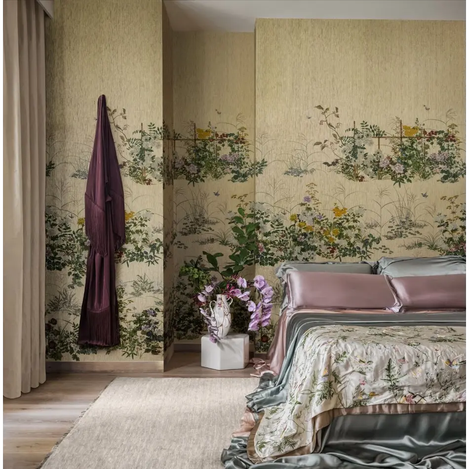 Cole & Son Scenic Flora Japanese Paperweave Gold