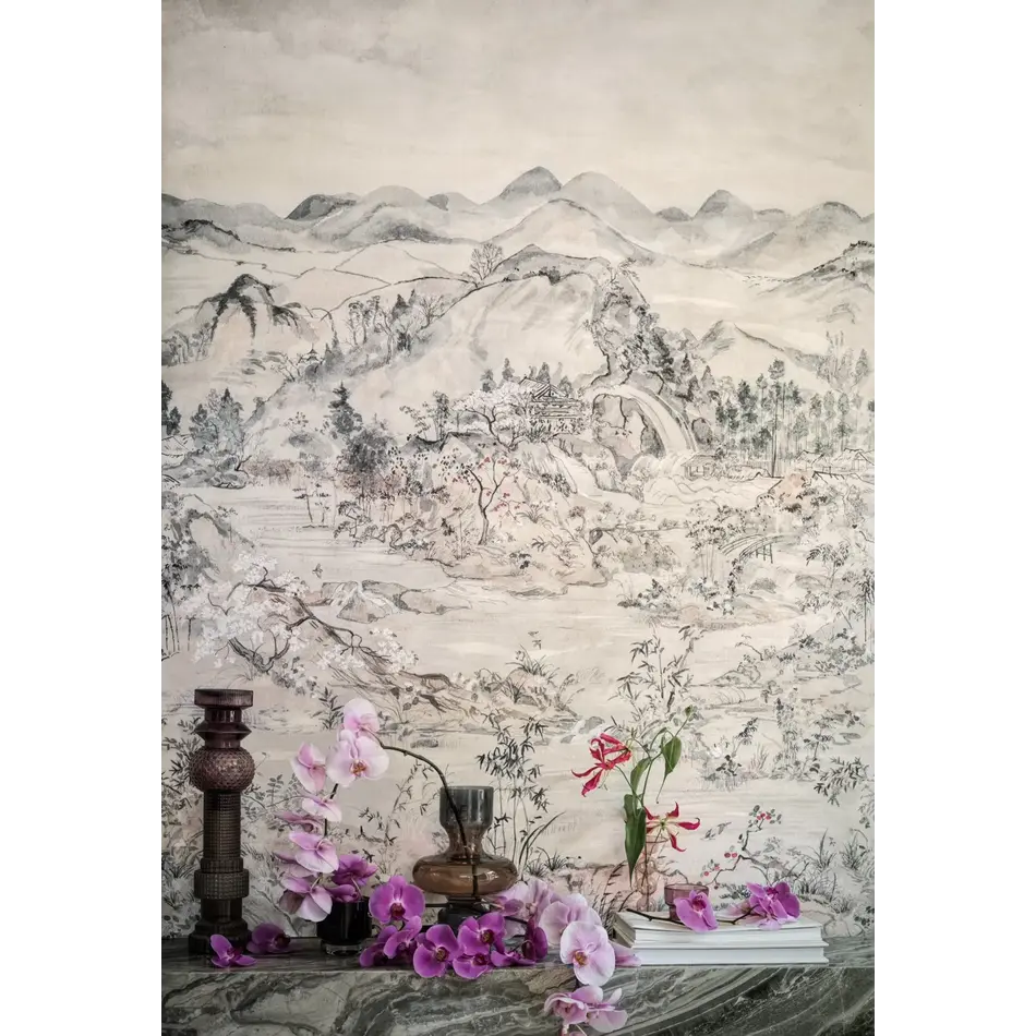 Cole & Son Japanese Chinoiserie Grasscloth Pearlescent