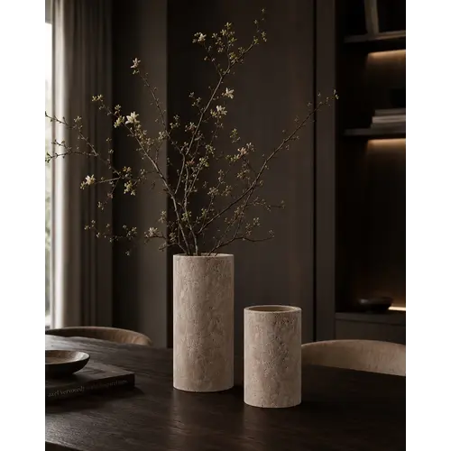 The Grand Interior TRAVERTIN Vase - Medium 35cm The Grand Interior TRAVERTIN Vase - Medium 35cm