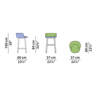 Colette Bar Stool - Fabric Cat B.