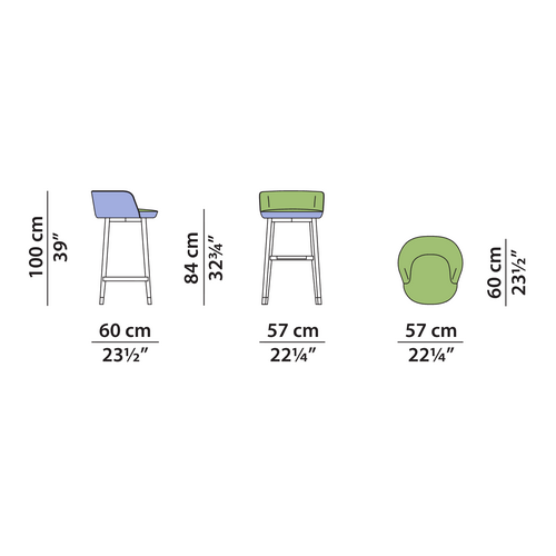 Baxter Colette Bar Stool - Fabric Cat B. Baxter Colette Bar Stool - Fabric Cat B.