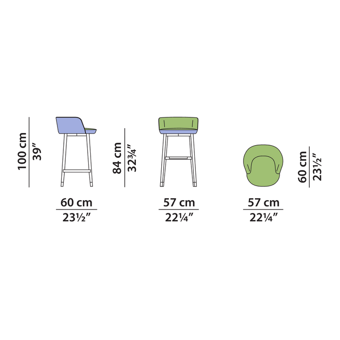 Baxter Colette Bar Stool - Fabric Cat B. Baxter Colette Bar Stool - Fabric Cat B.