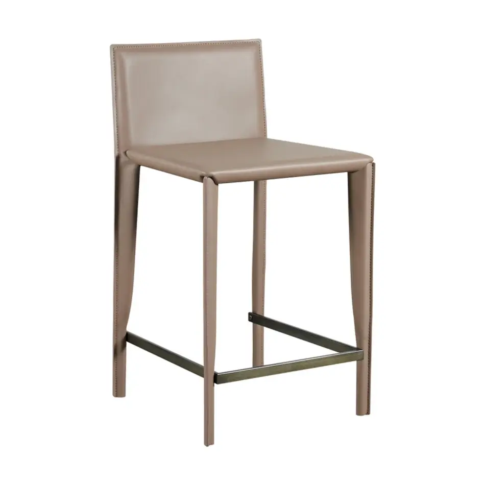 The Grand Interior MANTOVA Bar Stool, Taupe Microleather The Grand Interior MANTOVA Bar Stool, Taupe Microleather